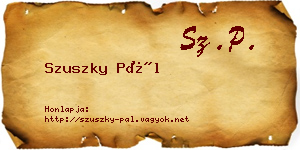 Szuszky Pál névjegykártya