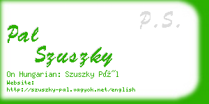 pal szuszky business card